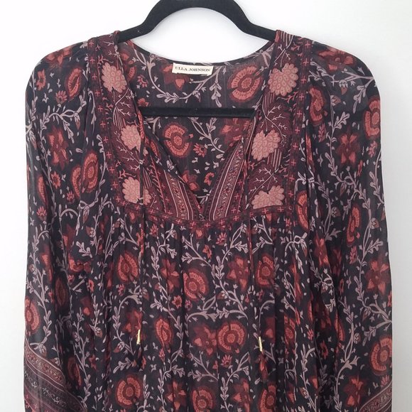 Ulla Johnson Silk Boho Floral Dress - Picture 3 of 13